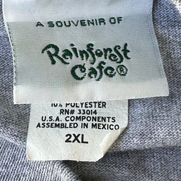 COPY - RainForest Cafe Orlando 1994 Pink Flower Gray Vintage T-Shirt Size 2XL - Picture 3 of 3